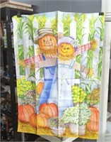 Large Scarecrows Fall Harvest Garden Flag 28x40