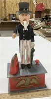 Uncle Sam plastic coin bank