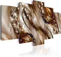 59"x30" Wave Beige CanvasAbstract Wall Art