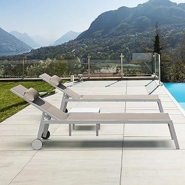 Domi Chaise Lounge Outdoor Set of 3, Lounge