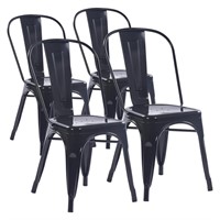 YOUNIKE Metal Dining Chairs Set of 4 Iron