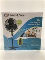 Comfort Zone 16" Oscillating Pedestal Fan NIB