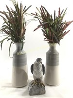 Peregrine Falcon Sound Machine & Floral Vases