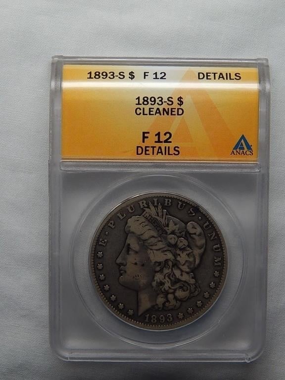 1893-S Morgan Silver Dollar Key Date F12