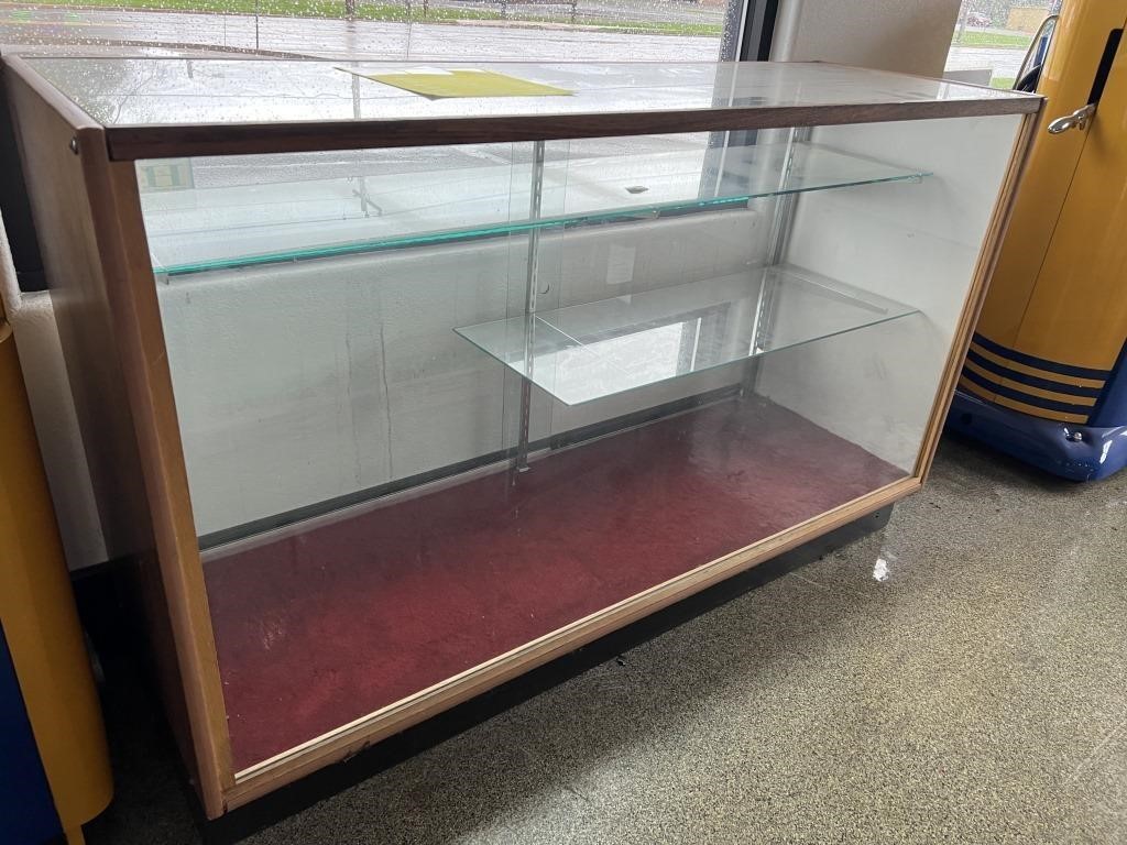Wood and glass display cabinet case