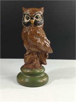 Vintage Hand Painted Ceramic Owl Statue