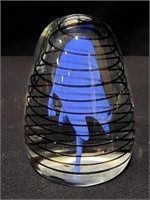Blue Mushroom Glass Paperweight