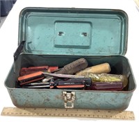 Metal tool box w/ screwdrivers