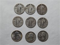 Standing Liberty & Washing Quarters 90% Silver
