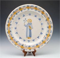 Italian Faience Earthenware Saint Serving Plates.