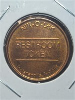 Copper restroom token