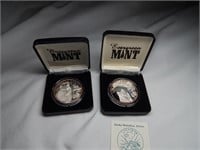 (2) Evergreen Mint .999 Silver Rounds Alaska Wolf