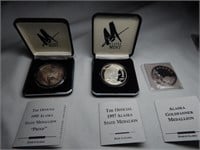 (3) Alaska .999 Silver Rounds Medallions