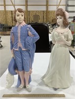 Holland Mold blue boy & pink dress girl ceramic