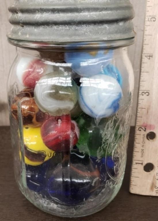 Vintage Jar of Marbles