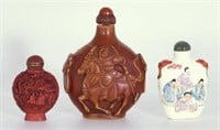 Lot of 3 Chinese Snuff Bottles.