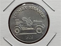 Stanley steamer antique car coin token