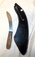Vintage Skinning Knife & Leather Sheath