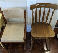 DINING CHAIR, WOOD FRAME CHAIR W/ UPHOLSTERED
