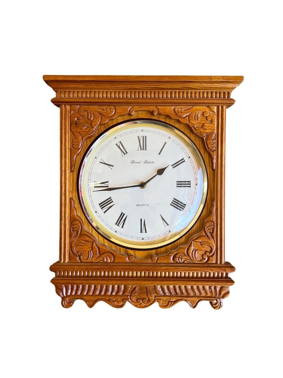 Antique Oak David Dakota Designer Wall Clock
