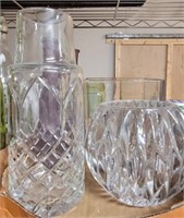 CUT GLASS AND VASES