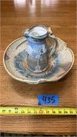 Heavy pottery - basin (14.5” )& pitcher