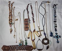 Stone, Wood, Bone, Copper Beaded Jewelry and More