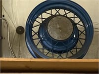 Blue Antique Wheel Clock