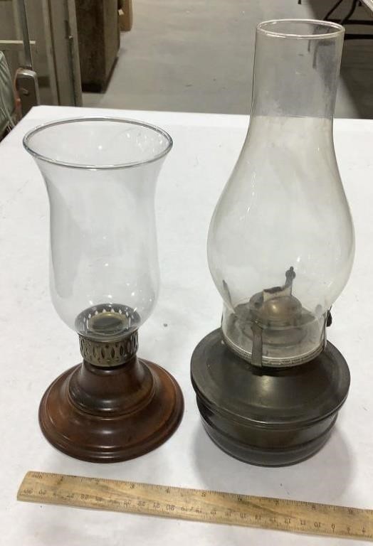 Candle holder w/oil lamp 13in tall