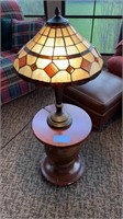 22” stainglass lamp , 14”x18.5” pedestal
