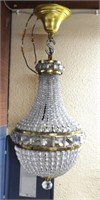 French Crystal Pendant Light Fixture.