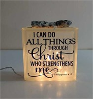Lighted Frosted Glass "I Can Do All Things