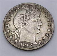 1912 S Barber Half Dollar Coin