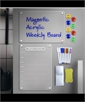 New 2 Pcs 9"x13" Acrylic Magnet Dry Erase Board,