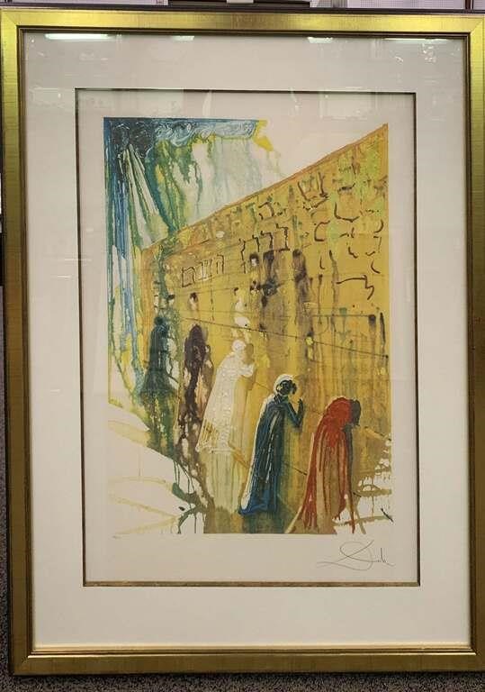 Salvador Dali Signed Lithograph, Wailing Wall