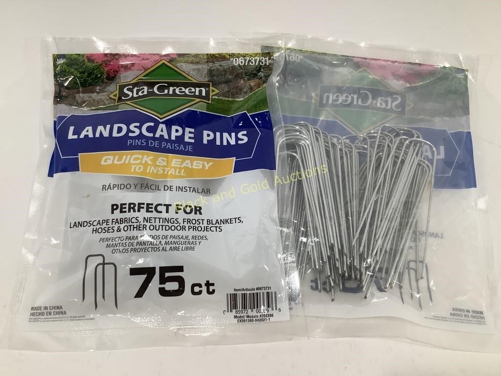 (2) NEW 75Ct Bags St-Green Landscaping Pins