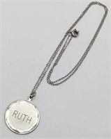 Sterling Silver Necklace With Ruth Pendant