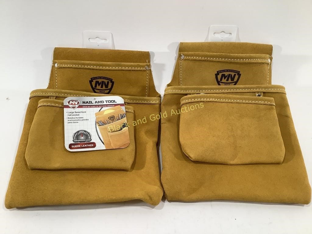 (2) NEW MN Leather Nail & Tool Belt Pockets