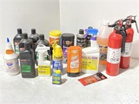 Basket of Automotive Chemicals and Cleaners