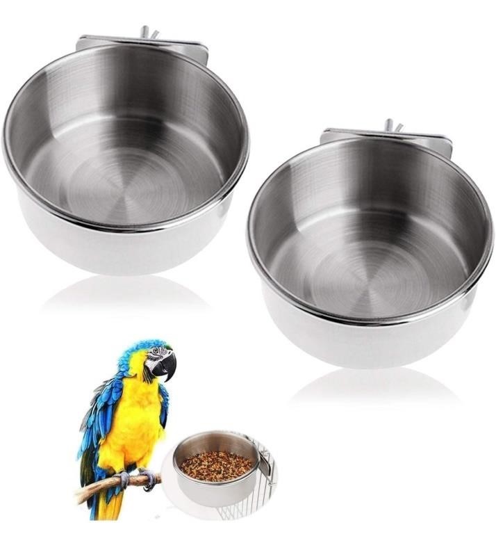 New 2 Pack Parrot Food Bowl Bird Feeder for cage,