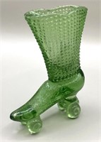 Green Hobnail Glass Roller Skate Boot 4”