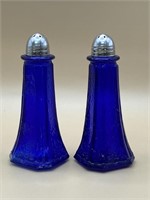 Vintage Cobalt Blue Glass Salt & Pepper Shaker