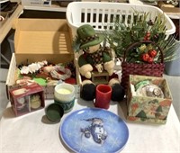 Basket of Christmas decor