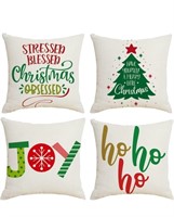 New Christmas Pillow Covers 4 Pack 18x18 Inch,