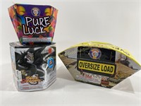(3) Fireworks: Black Dragon, Pure Luck & Load