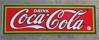 Coca-cola porcelian sign, 6" x 18" dated 1989.