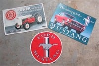 Ford jubilee sign, Mustang sign and Ford Mustang