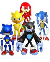 New 5 Pack Sonic Action Figures, 5“ Tall Sonic
