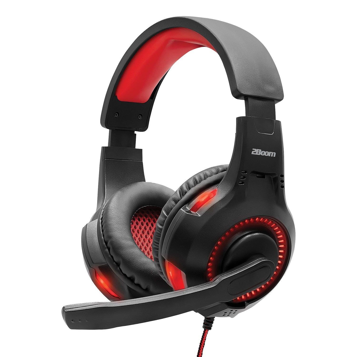2Boom Wired USB Gaming Headset BLK/RED