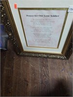 Prayer for one lone soldier ,framed